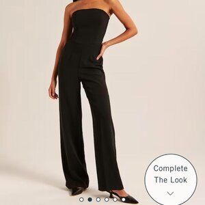 Abercrombie & Fitch Strapless Premium Crepe Jumpsuit - Tall